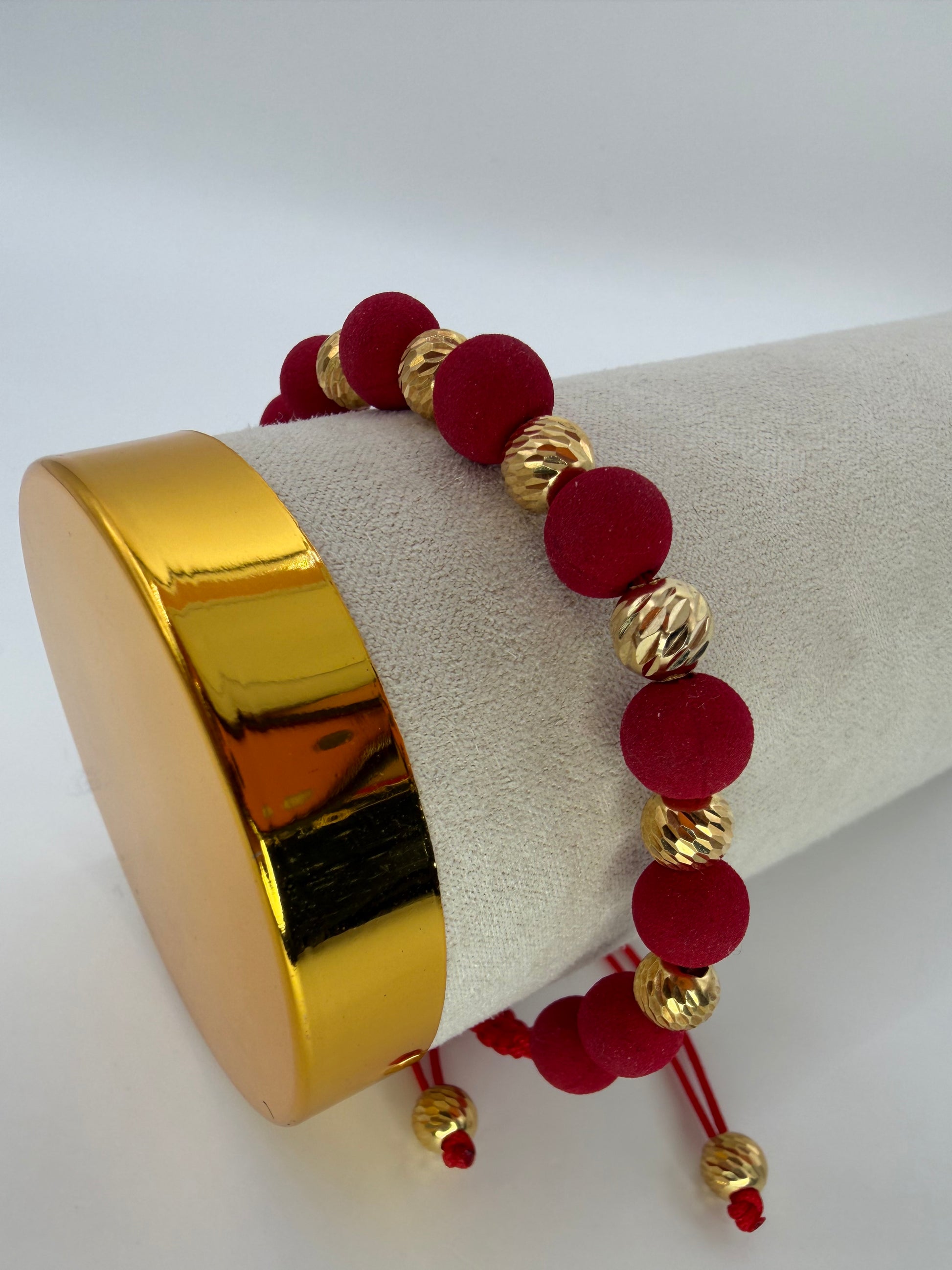 Red&Gold Bracelet Adjustable 18k