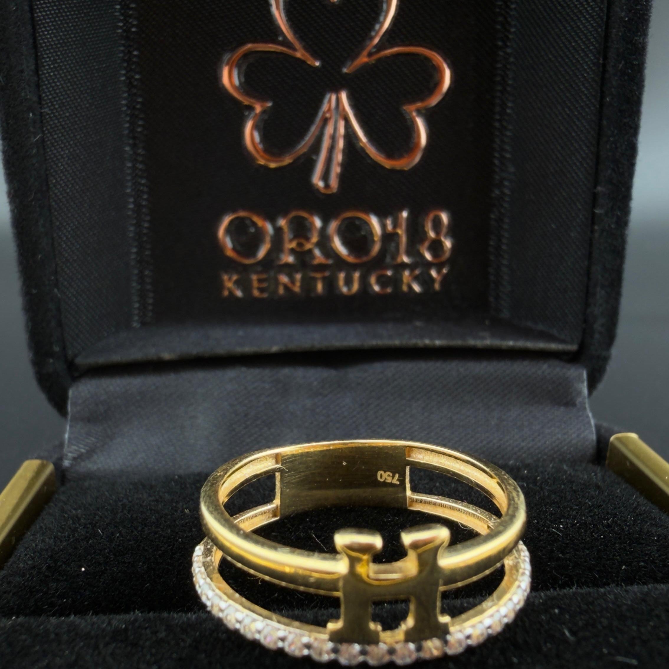 Double- H Ring 18k, 6,7,8.