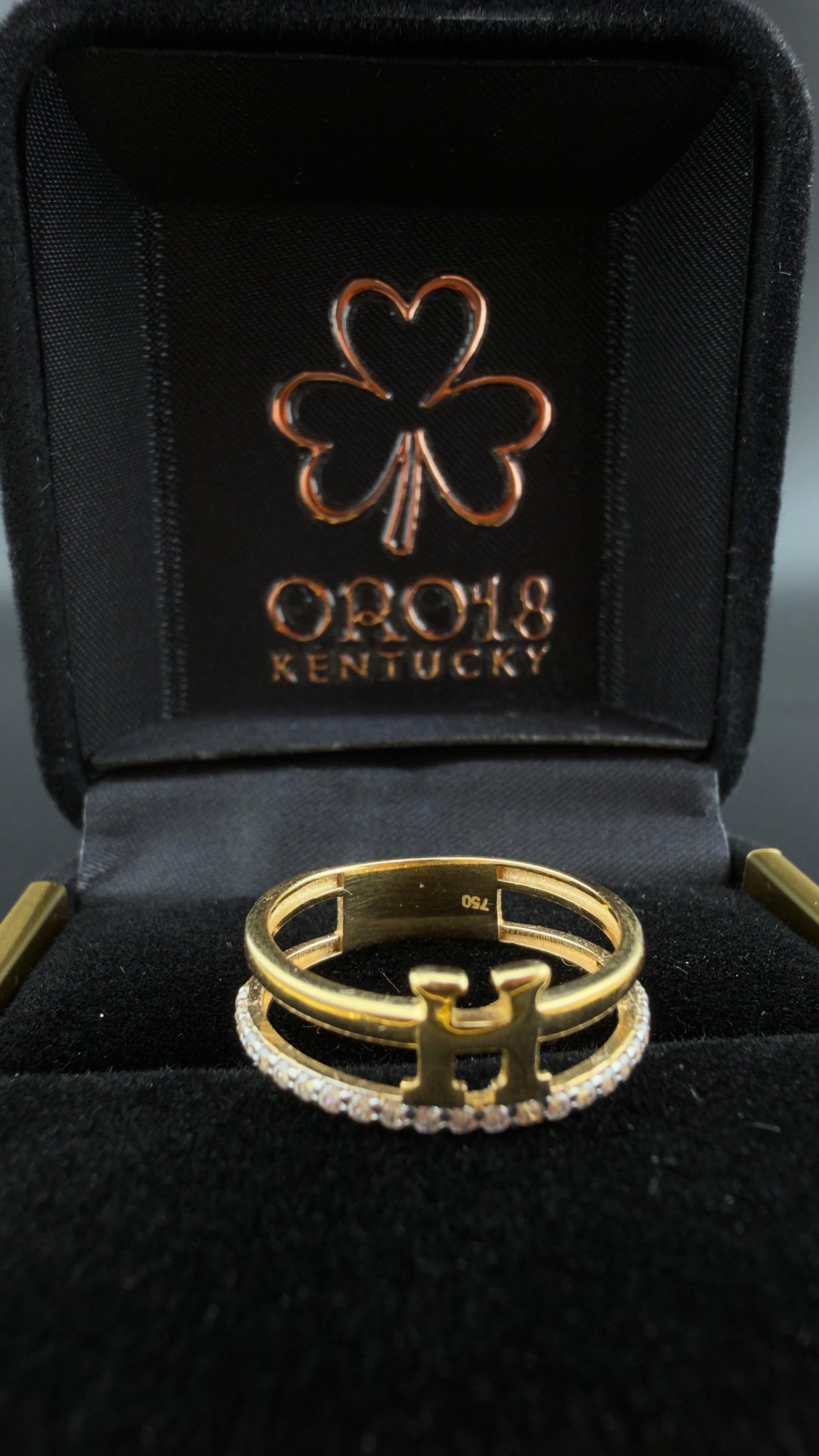 Double- H Ring 18k, 6,7,8.