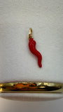 Red Cornicello Pendant 18k
