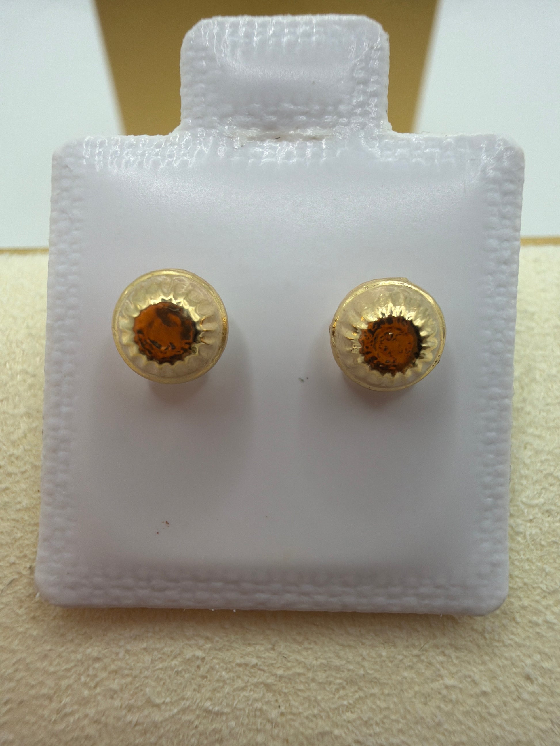 Pink Heart Stud Earrings 18k