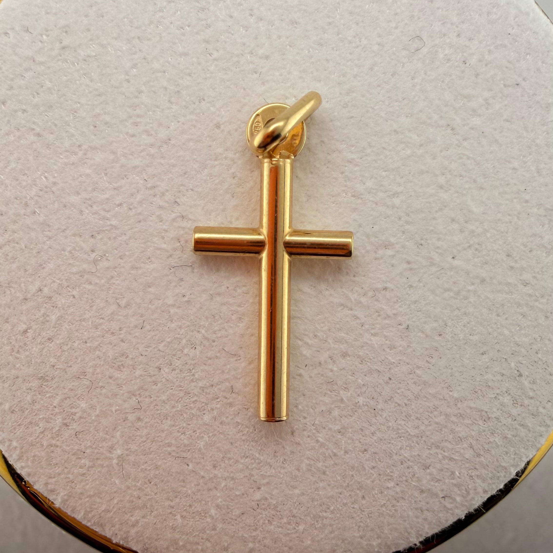 Plain Gold Cross Pendant 18k