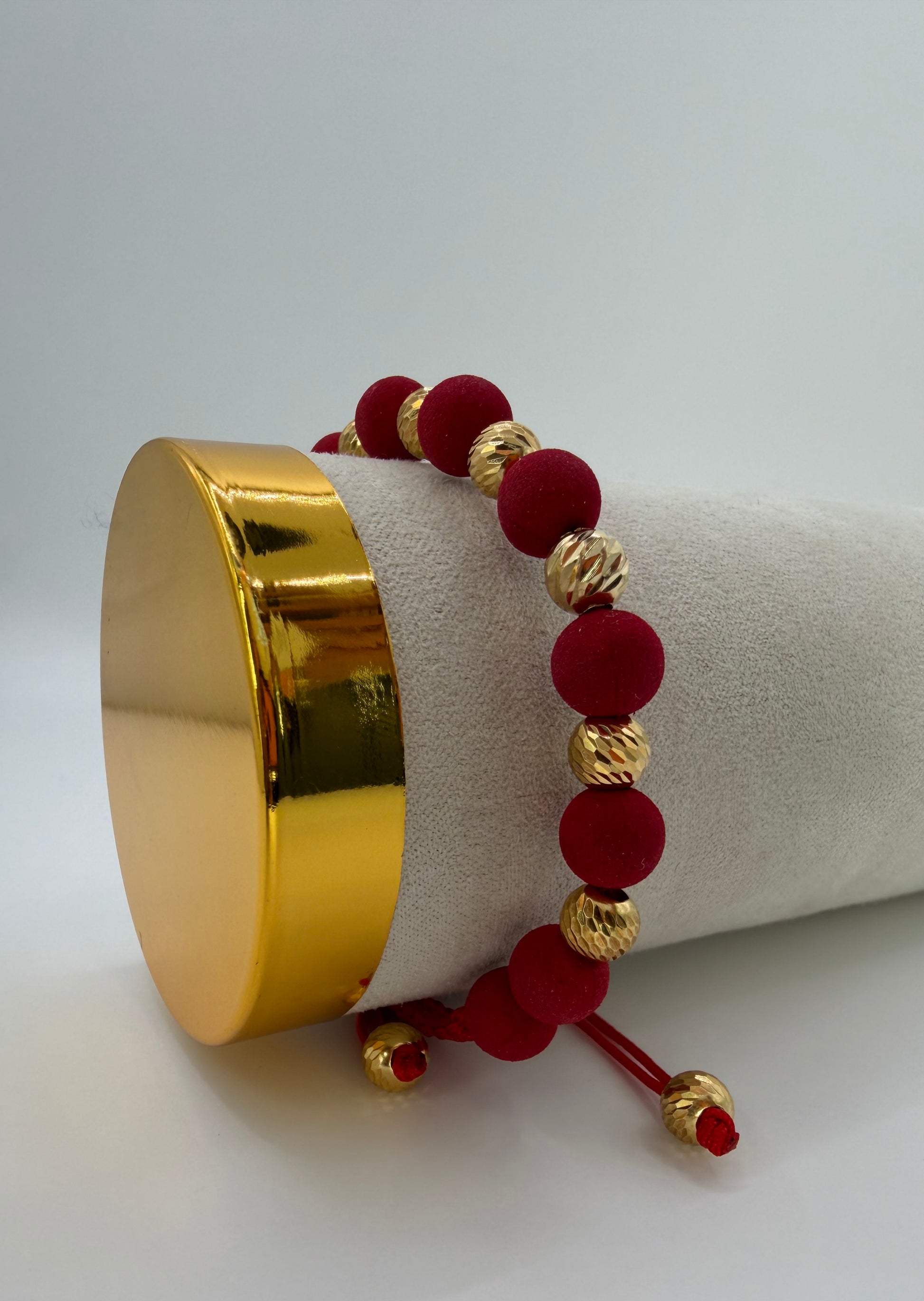 Red&Gold Bracelet Adjustable 18k
