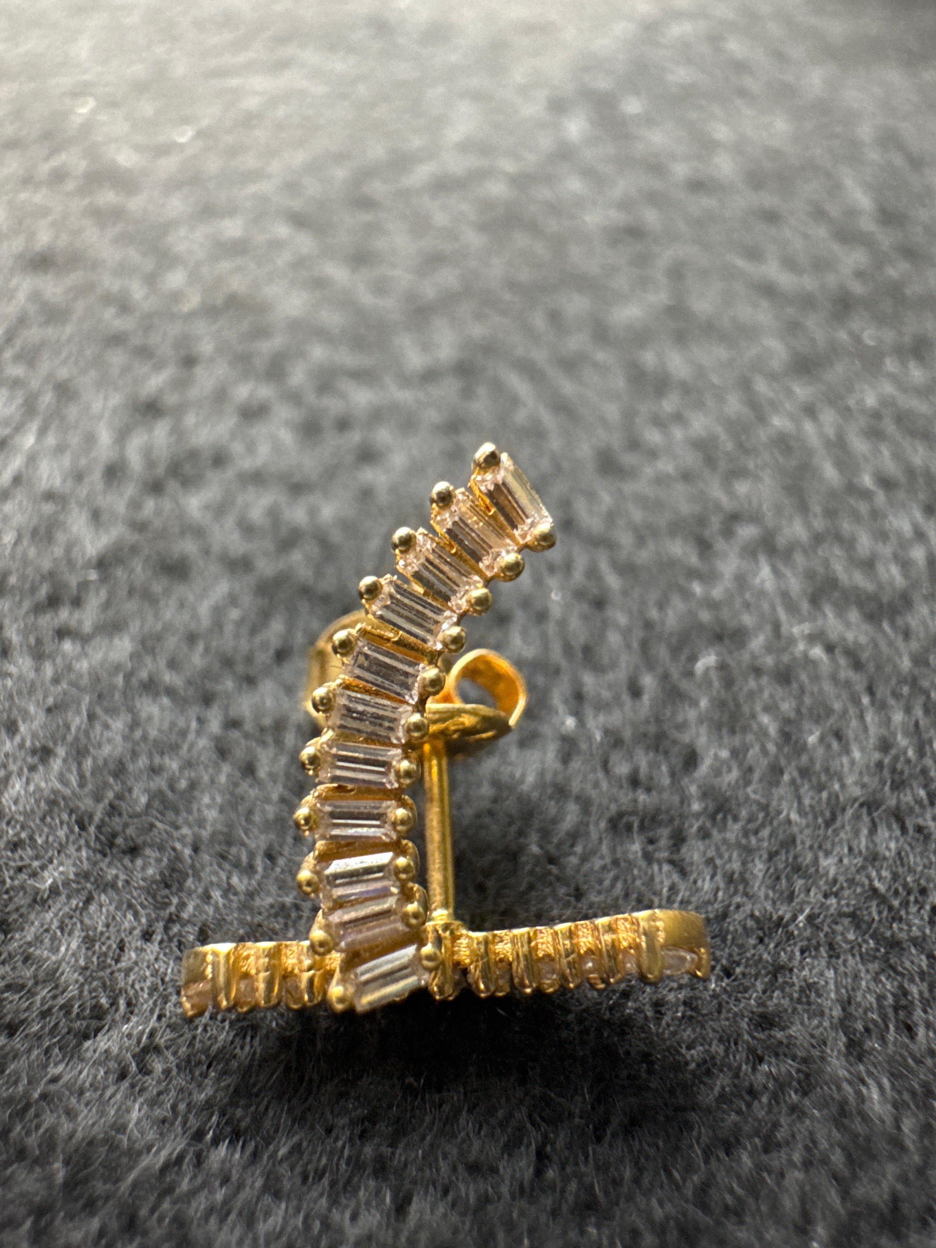 Herringbone hoops 18k