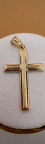 Flat Cross Pendant 18k.