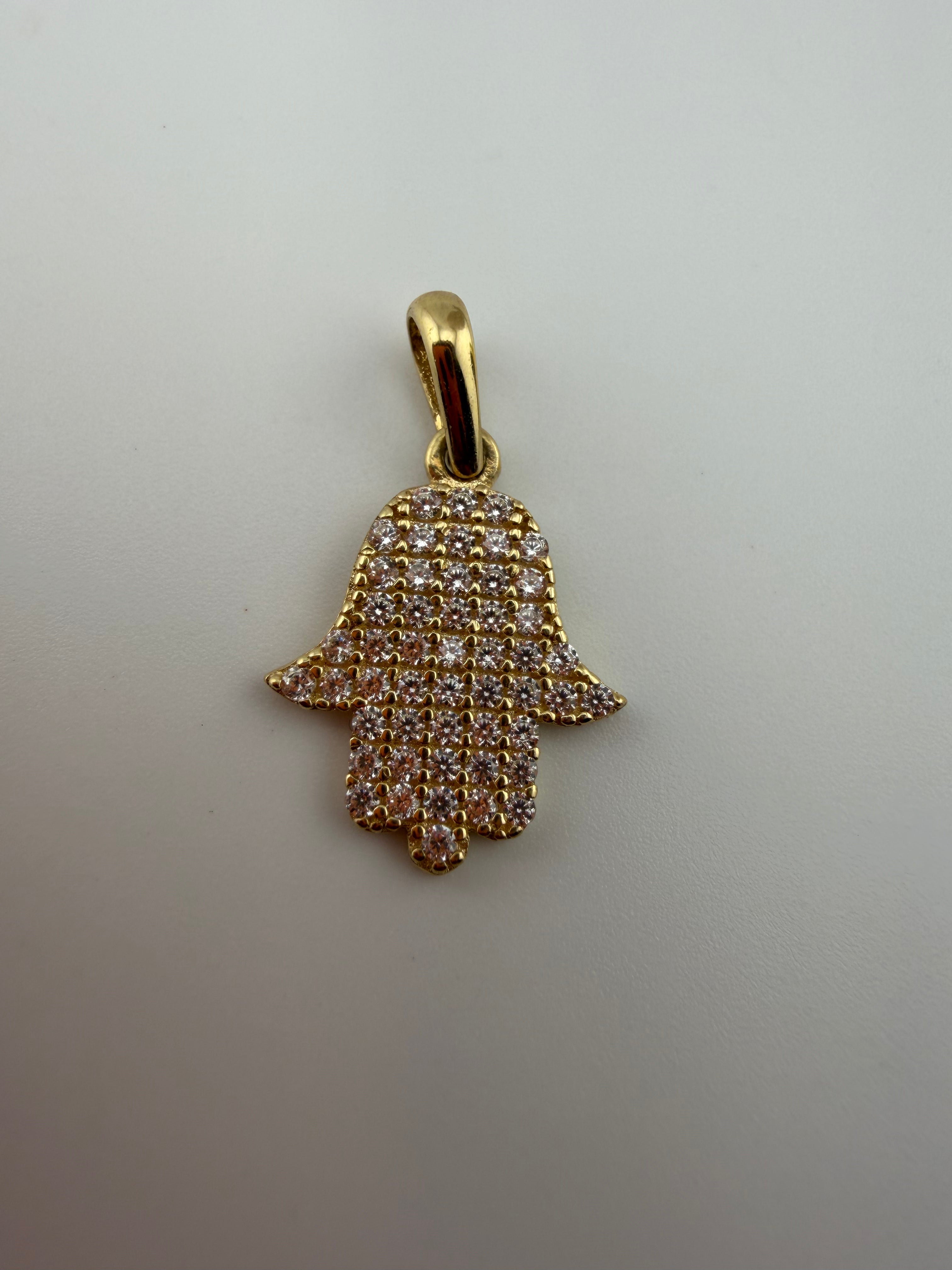 Fatima Zirconium Pendant 18k