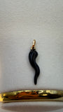 Black Cornicello Pendant 18k