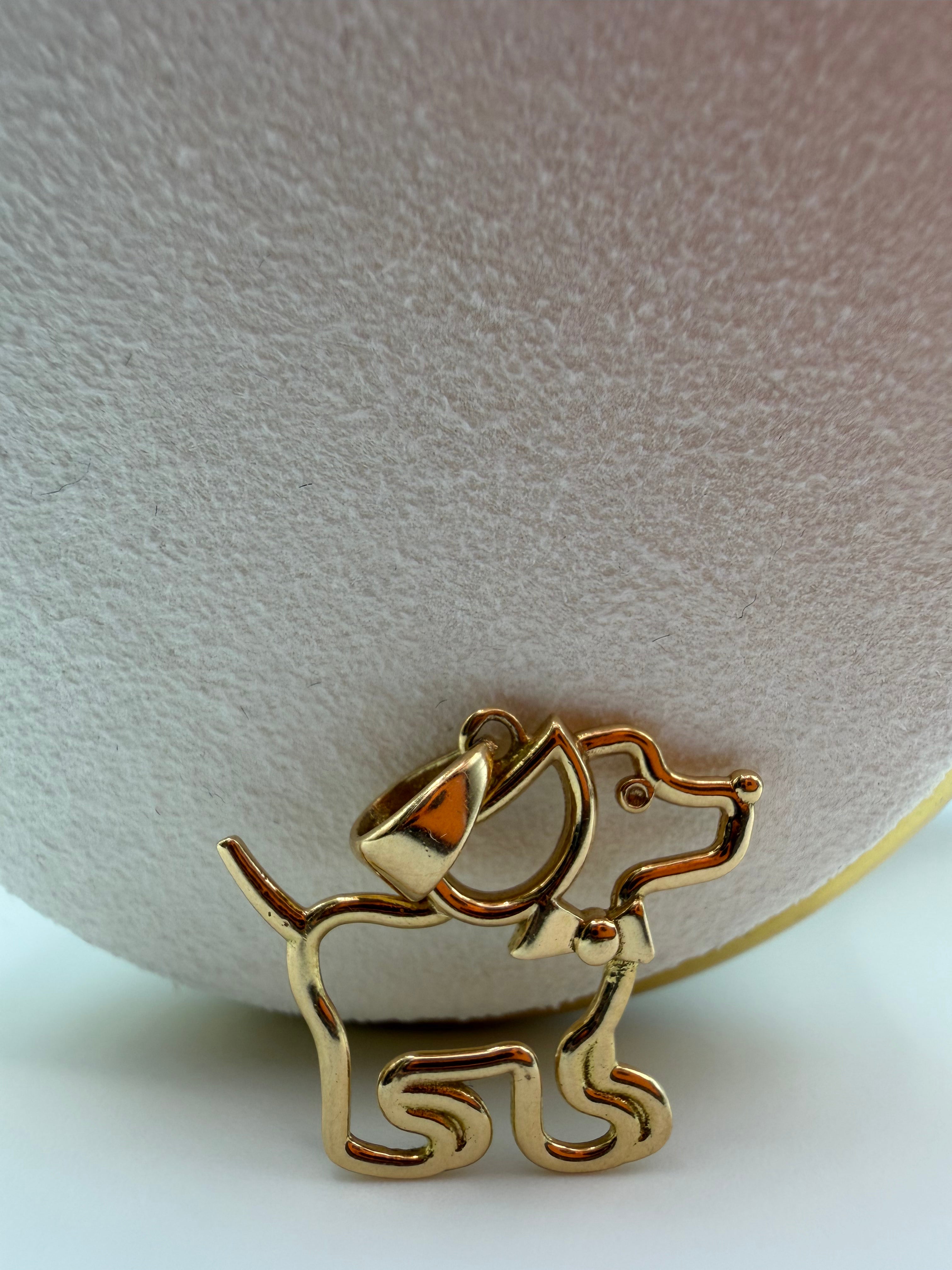 Golden Dog Pendant 18k