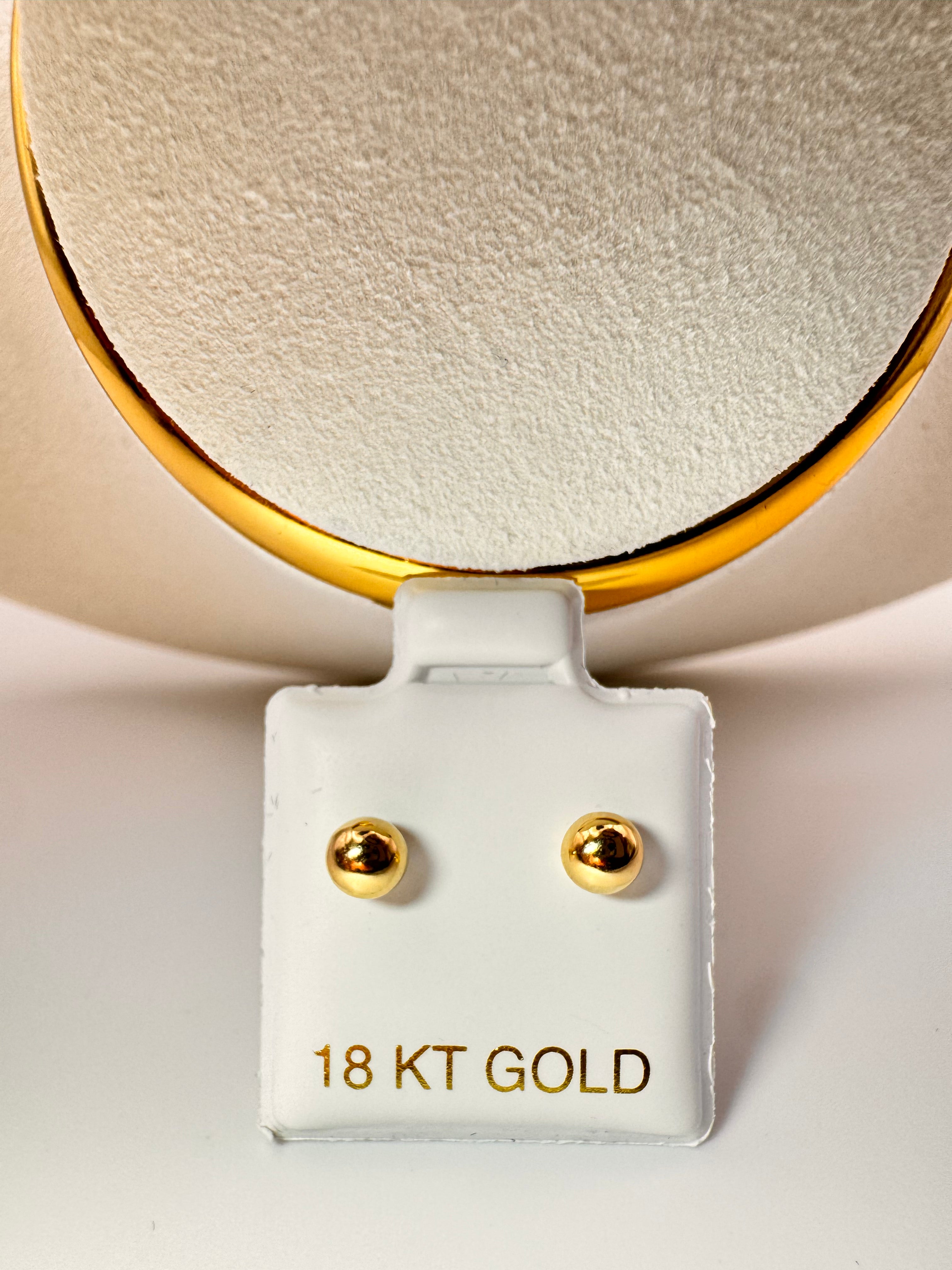 Plain round earrings 18k