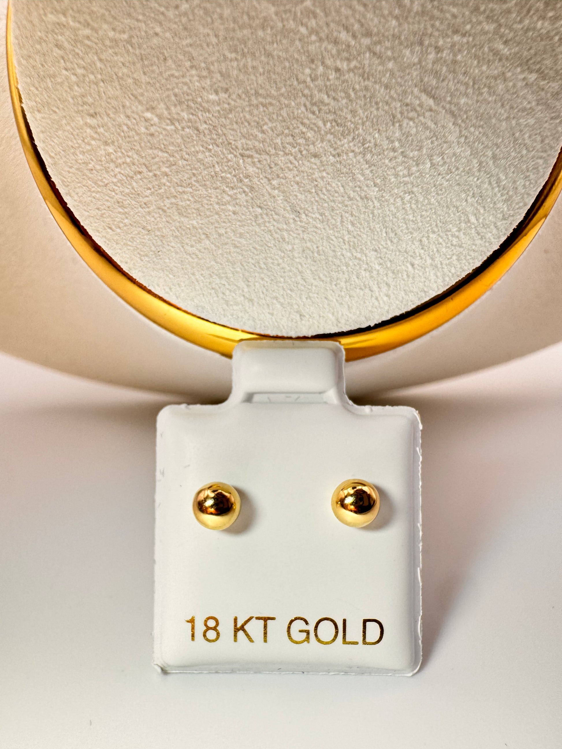 Plain round earrings 18k